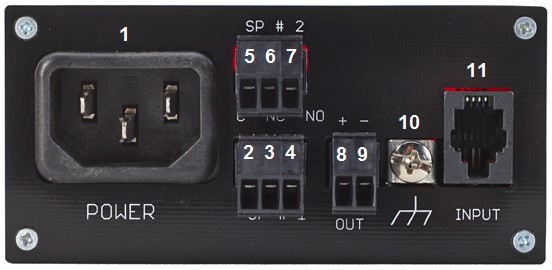 Pin diagram of the electrical connections for the Televac® MV2A Vacuum Controller.