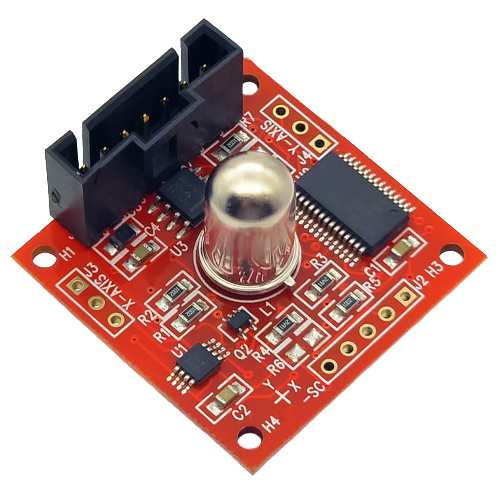 Dual-axis inclinometer with RS-232 digital communications includes a Molex connector from The Fredericks Company. Part Number: 0729-1768-99